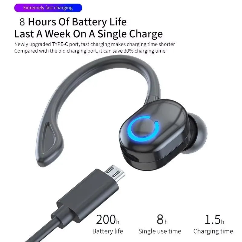 Wireless Headphone Bluetooth Earphone With Mic Single in-Ear Sports Waterproof TWS Earbuds Bluetooth Handsfree Headset Sport