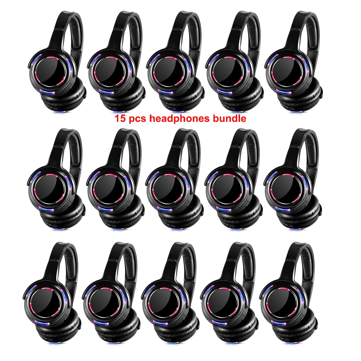 Silent Disco Headphones - LED Light Sound System Wireless Headphones Receivers LOGO Accept